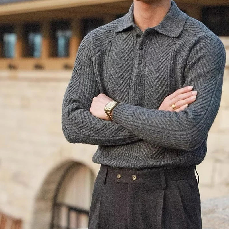 Pull Polo à Manches Longues pour Homme - Image 5