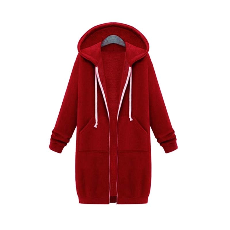 Veste Longue Zippée à Capuche pour Femme - Image 10