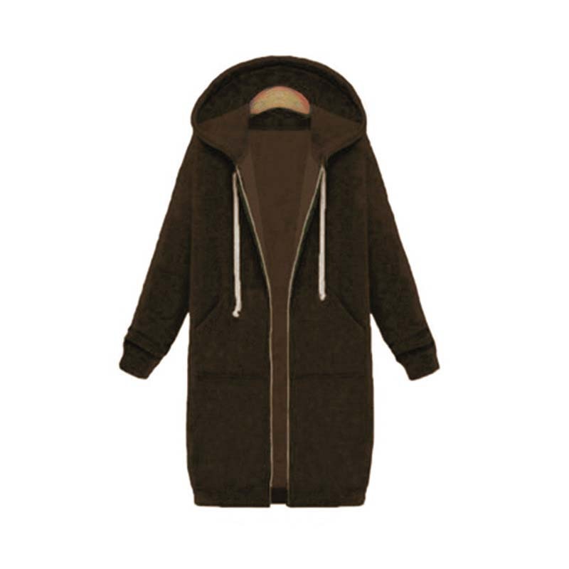Veste Longue Zippée à Capuche pour Femme - Image 3