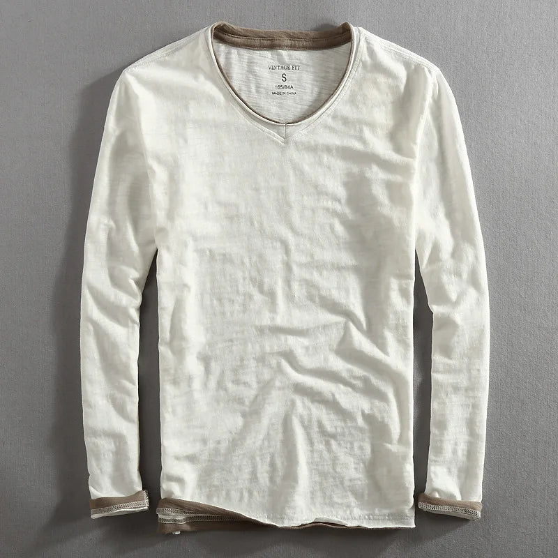 T-shirt à Manches Longues et Ourlet Superposé pour Homme - Image 4