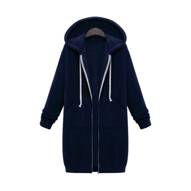 Veste Longue Zippée à Capuche pour Femme - Image 12