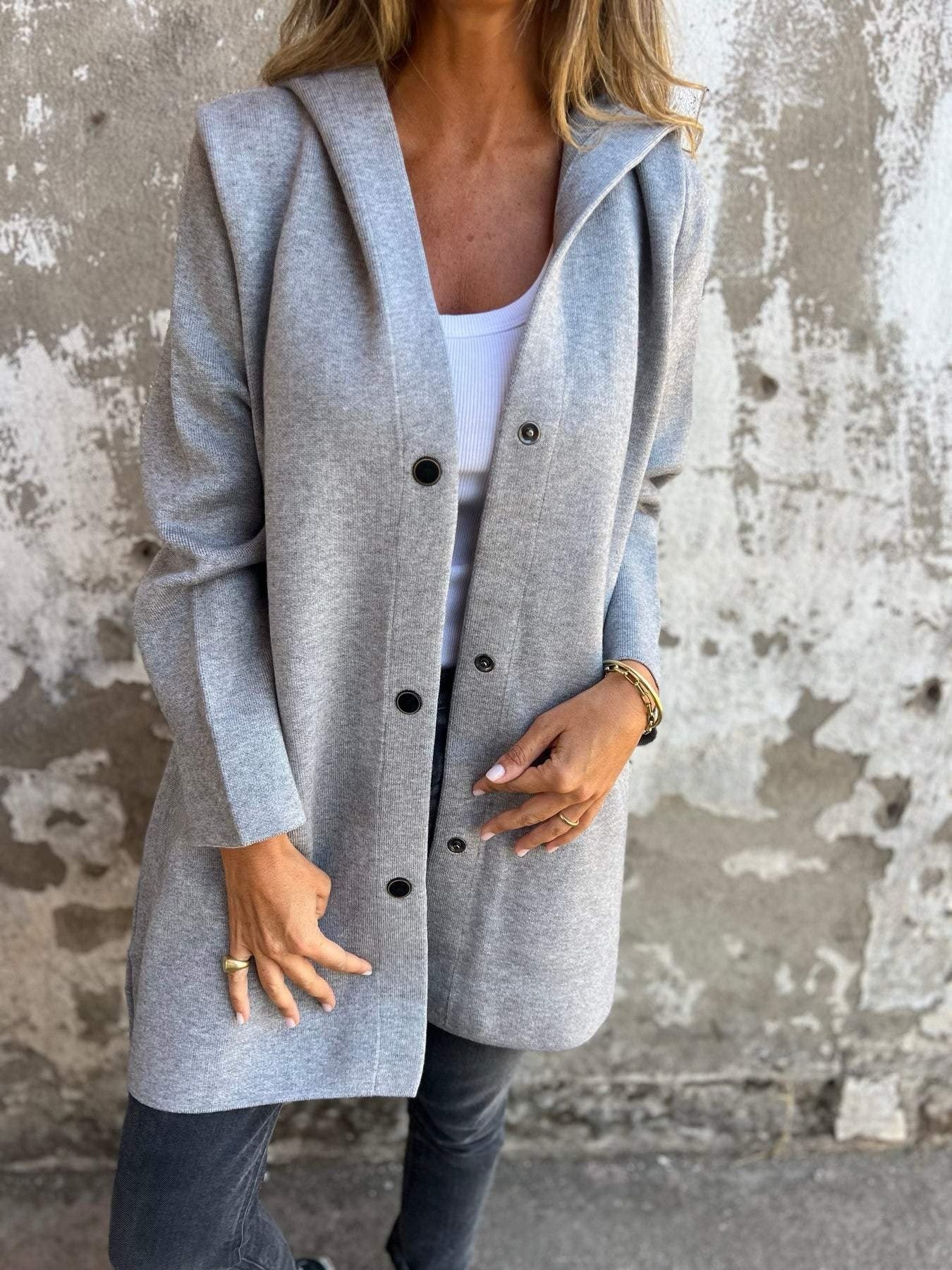 Manteau à Capuche Boutonné pour Femme - Image 2