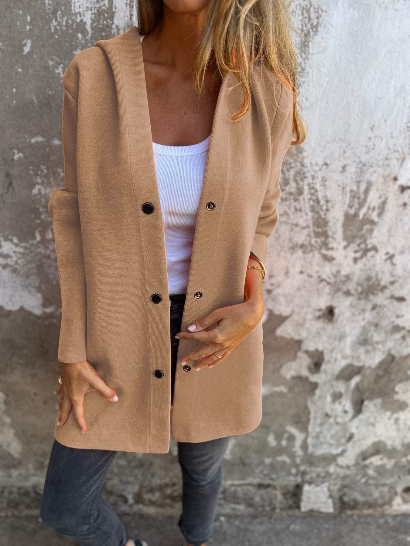 Manteau à Capuche Boutonné pour Femme - Image 6