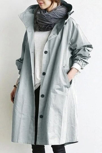 Manteau Long Trapèze à Capuche pour Femme - Image 2