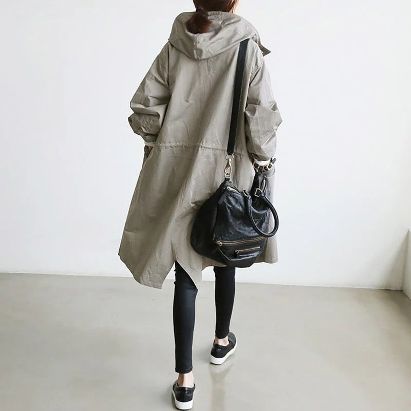 Manteau Long Trapèze à Capuche pour Femme - Image 3