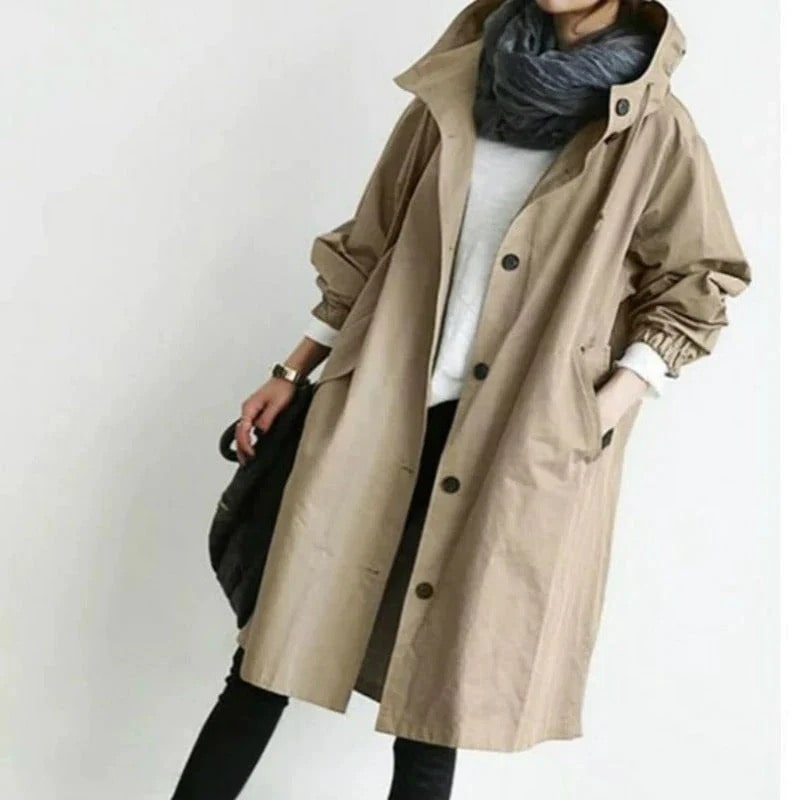 Manteau Long Trapèze à Capuche pour Femme - Image 5