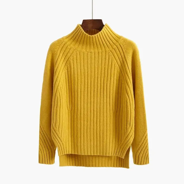 Pull à col roulé en maille côtelée pour femme - Image 3