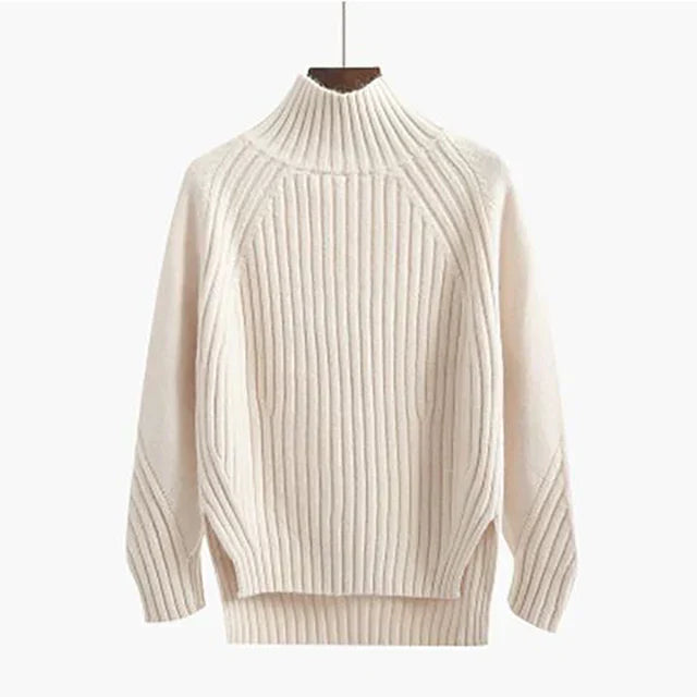 Pull à col roulé en maille côtelée pour femme - Image 5