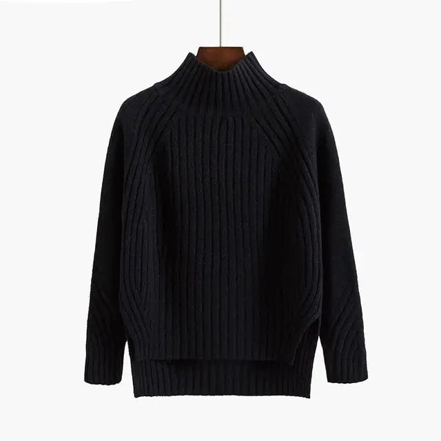Pull à col roulé en maille côtelée pour femme - Image 4