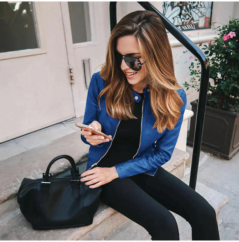 Veste Moto Femme Zippée - Image 8