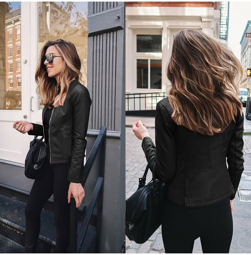 Veste Moto Femme Zippée - Image 3