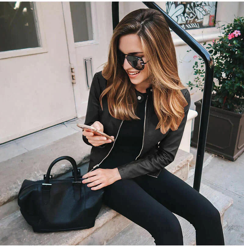 Veste Moto Femme Zippée - Image 2