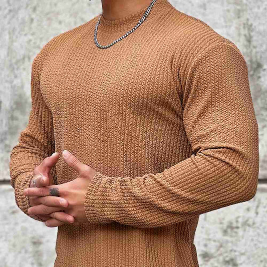 Pull texturé à col rond pour homme - Image 1