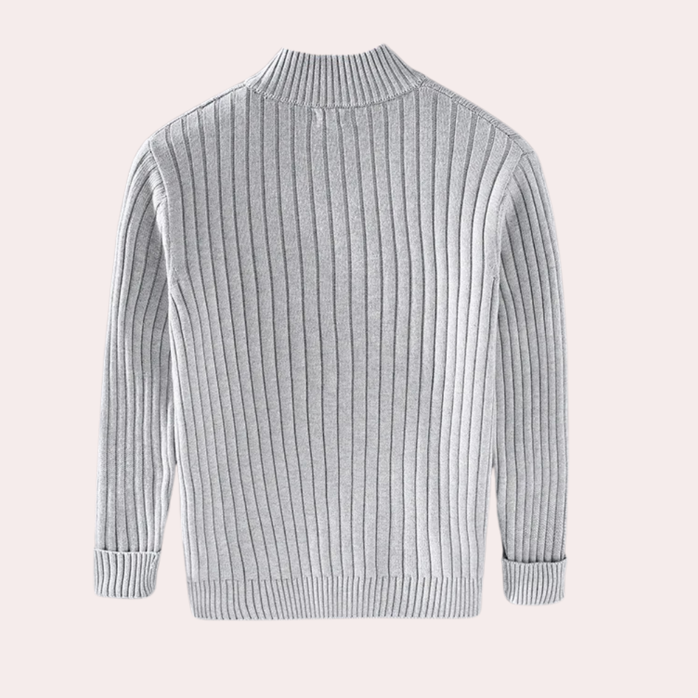 Veste Homme Tricot Côtelé Zippée Intégrale - Image 2