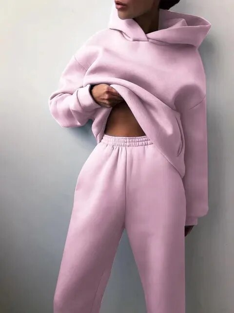 Ensemble de survêtement à capuche coupe décontractée pour femme - Image 16