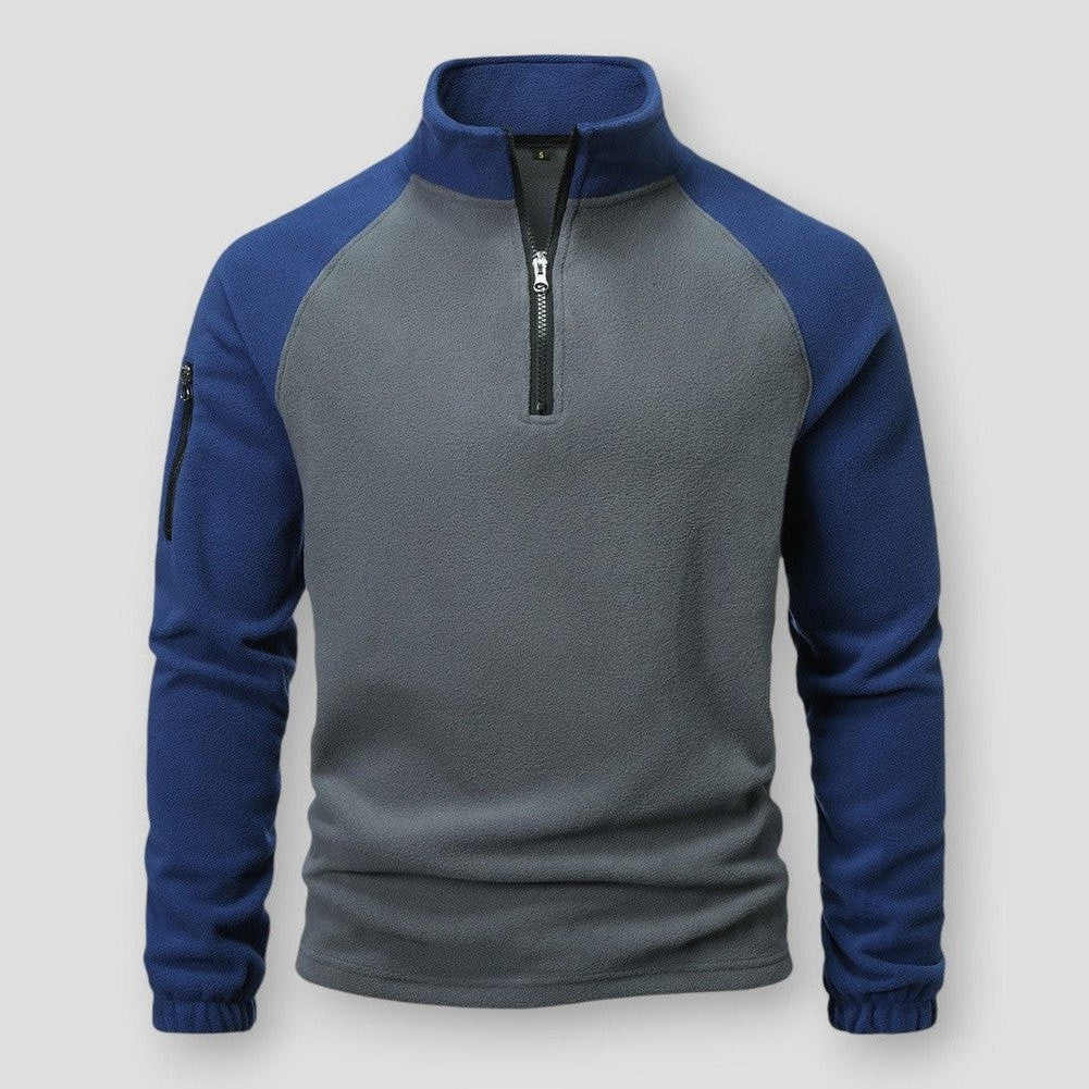 Pull Homme Col Zippé Manches Raglan - Image 2
