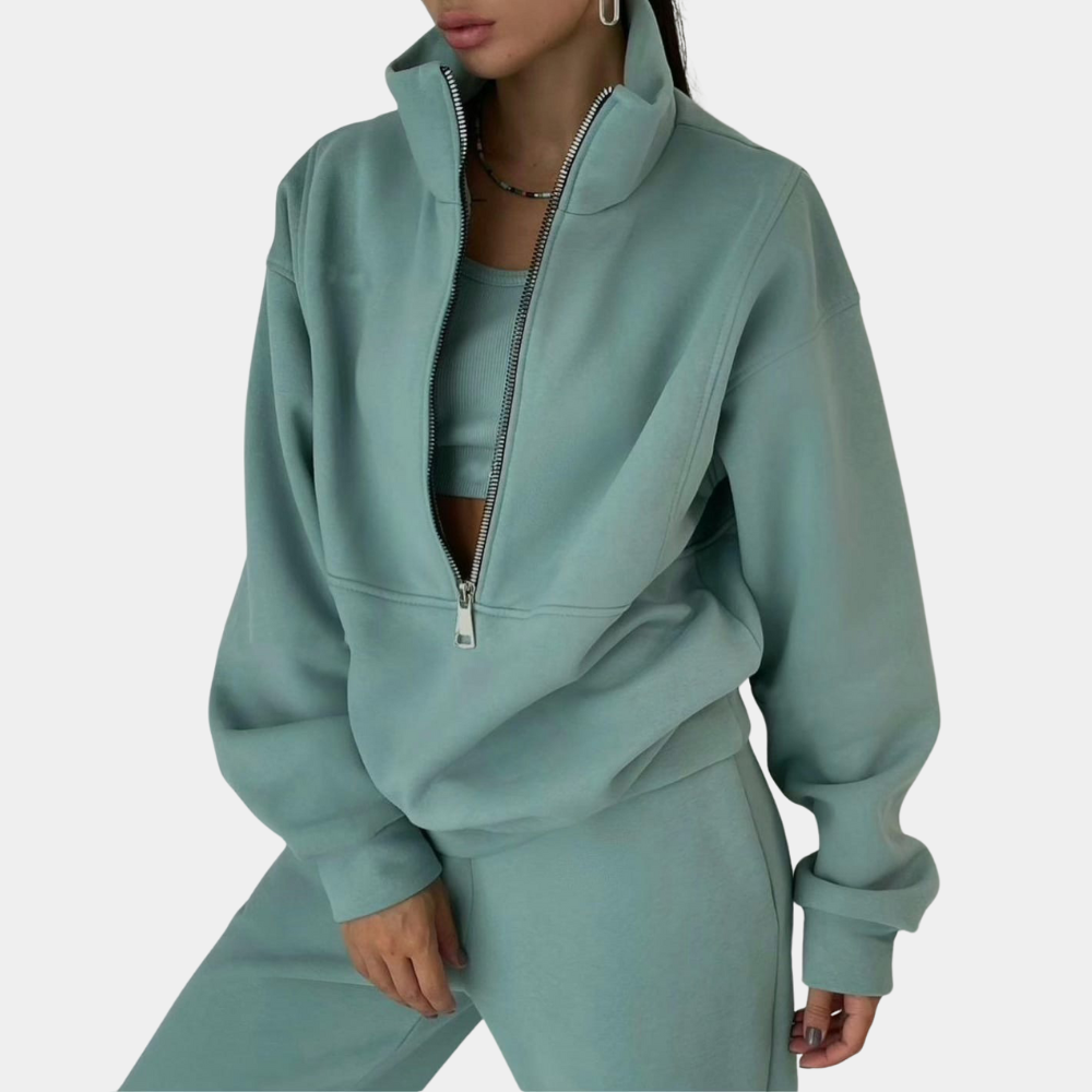 Ensemble de survêtement femme avec demi-zip - Image 2