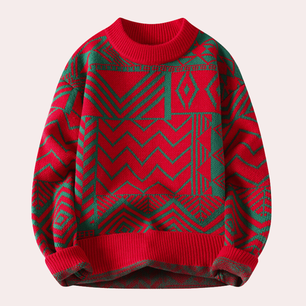 Pull Homme Col Rond Motif Géométrique - Image 4