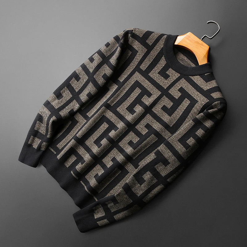 Pull à col rond à motifs pour homme - Image 2