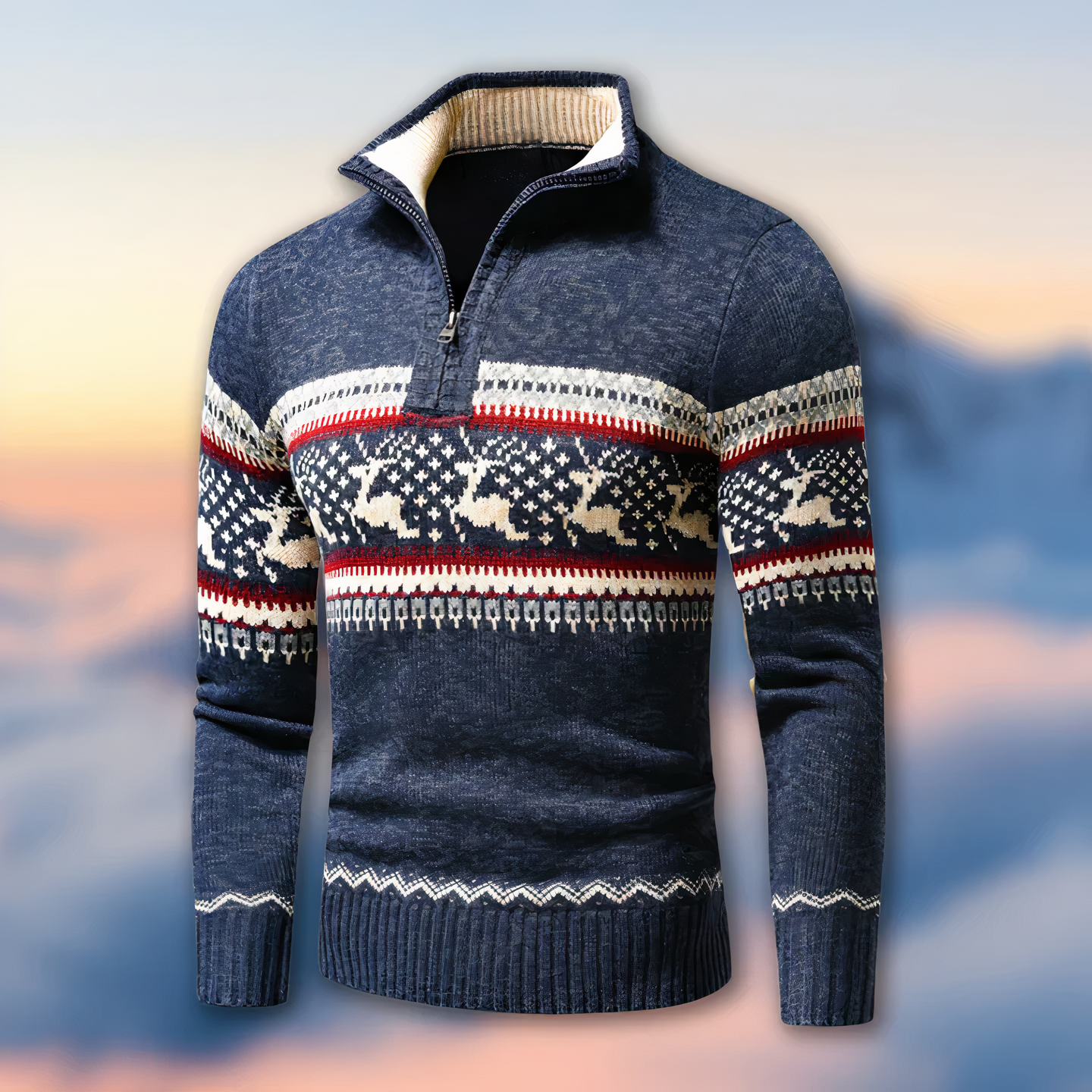 Pull Fair Isle Homme à Fermeture Éclair 1/4 - Image 2
