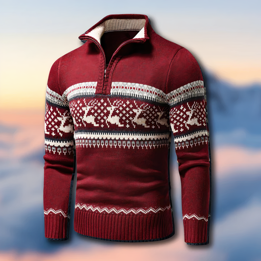 Pull Fair Isle Homme à Fermeture Éclair 1/4 - Image 1