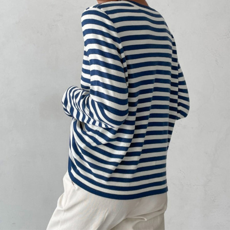 Pull rayé à col rond pour femme - Image 10