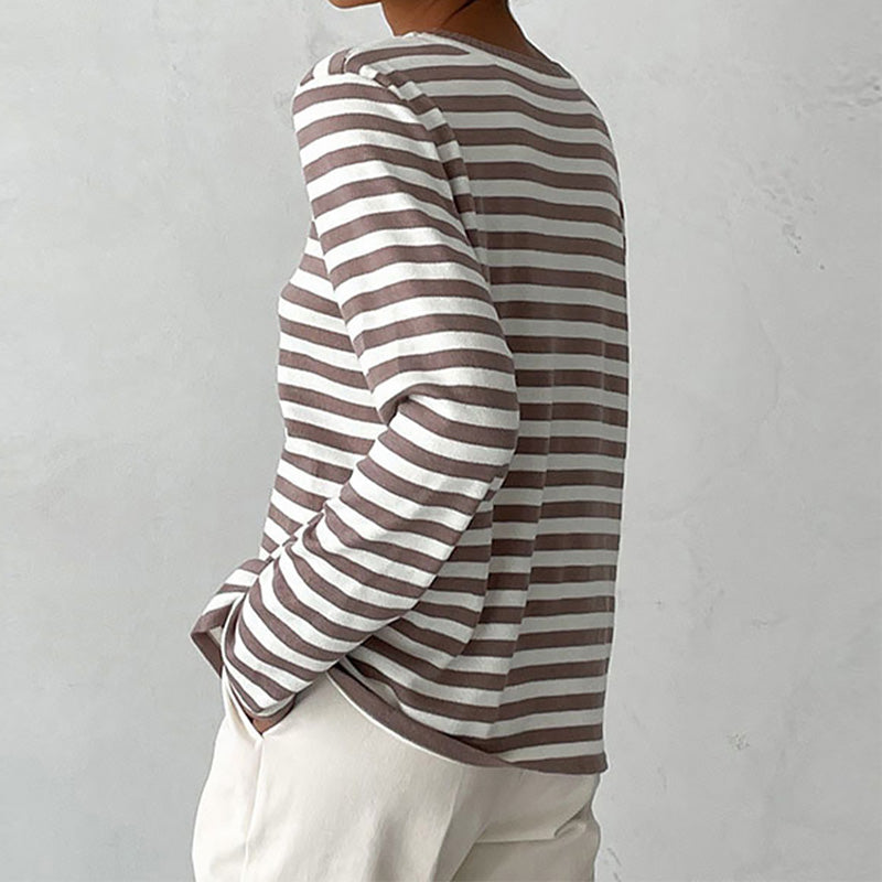 Pull rayé à col rond pour femme - Image 11