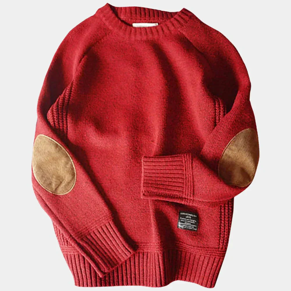 Pull Homme Col Rond avec Empiècements aux Coudes - Image 3