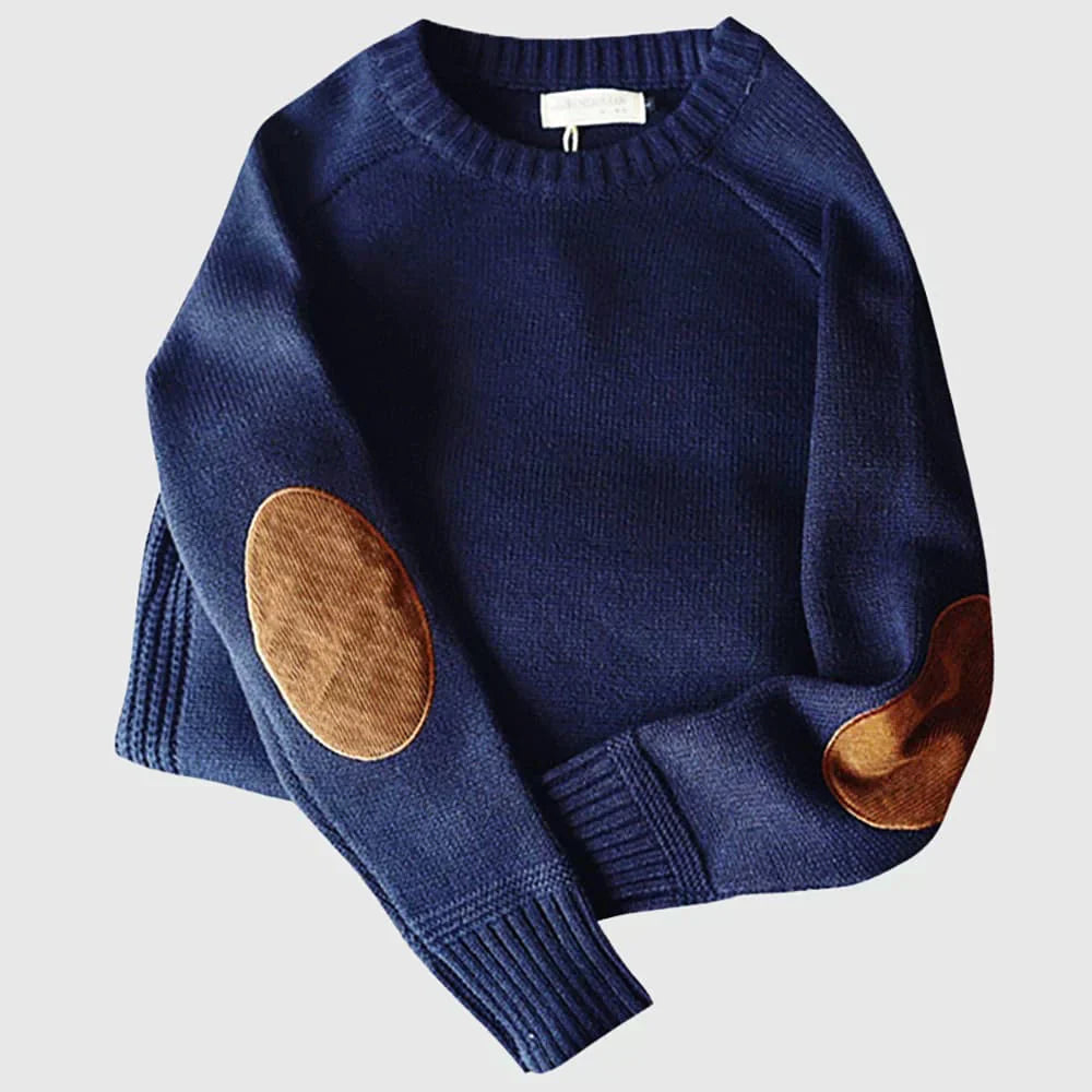 Pull Homme Col Rond avec Empiècements aux Coudes - Image 2