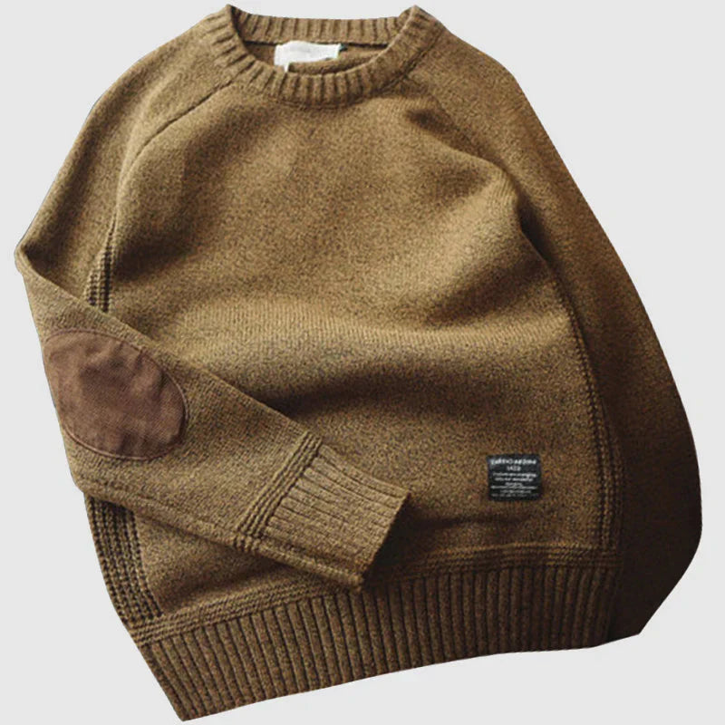 Pull Homme Col Rond avec Empiècements aux Coudes - Image 4
