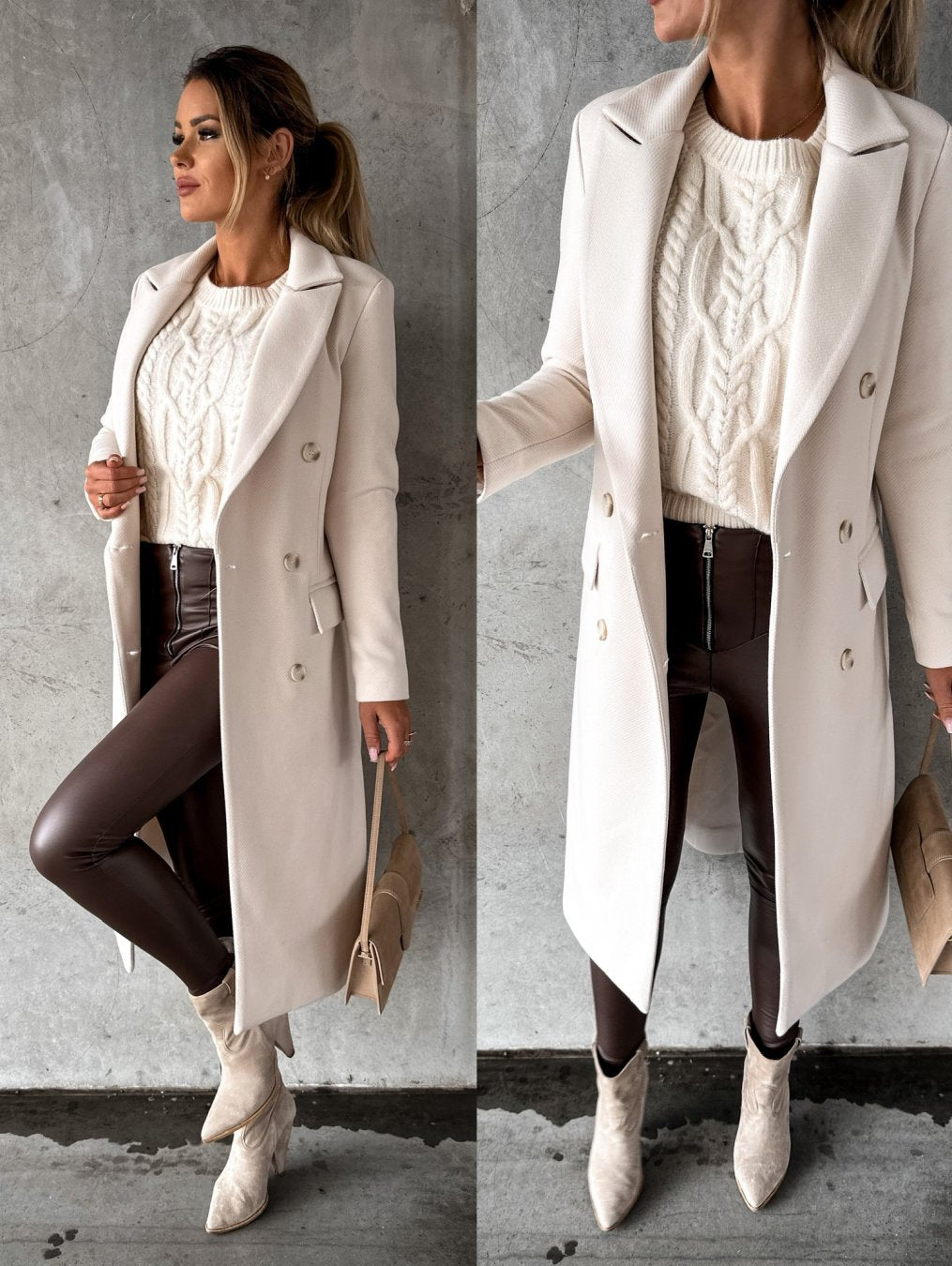 Manteau Long Croisé Femme - Image 2
