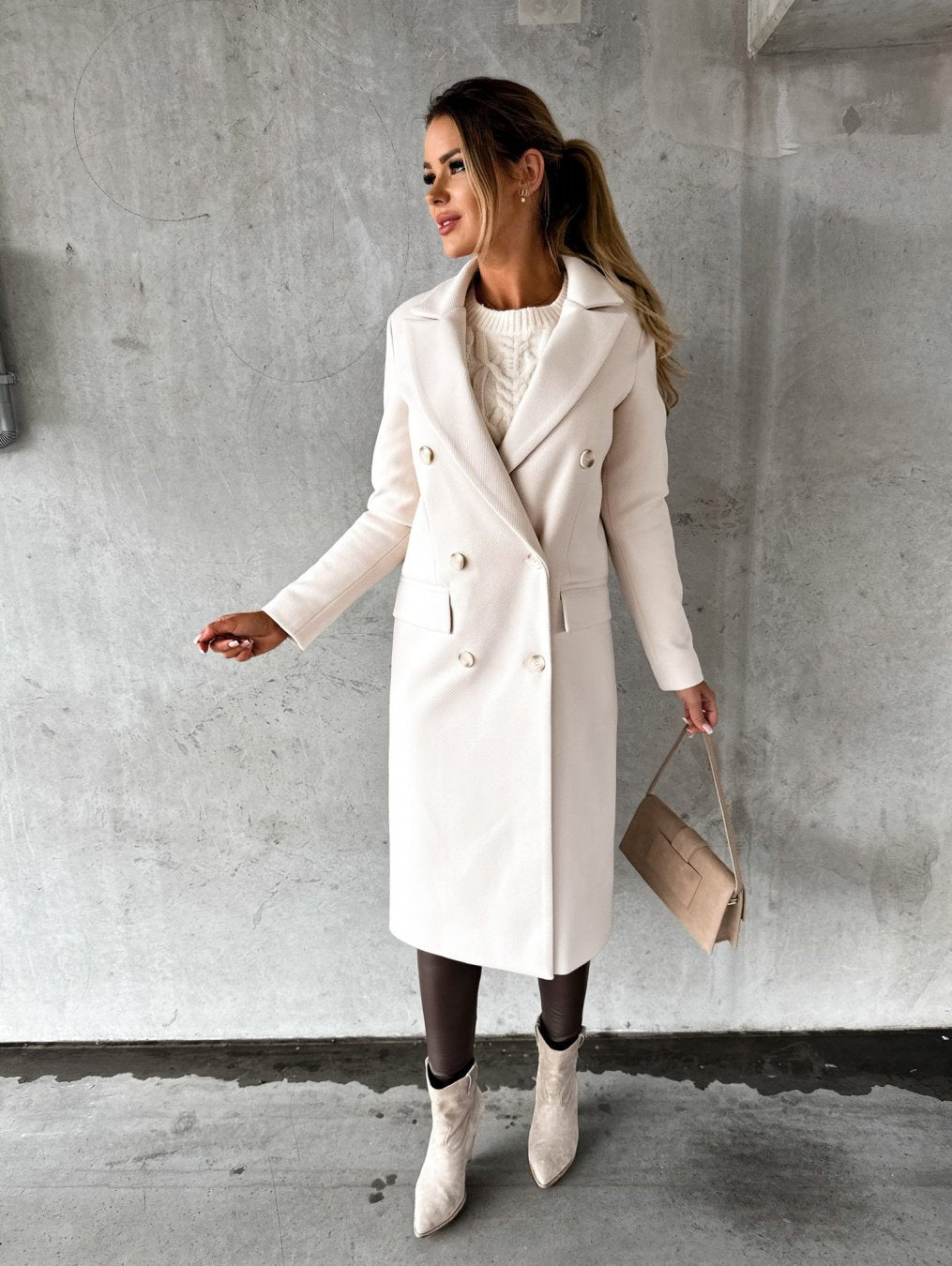 Manteau Long Croisé Femme - Image 3
