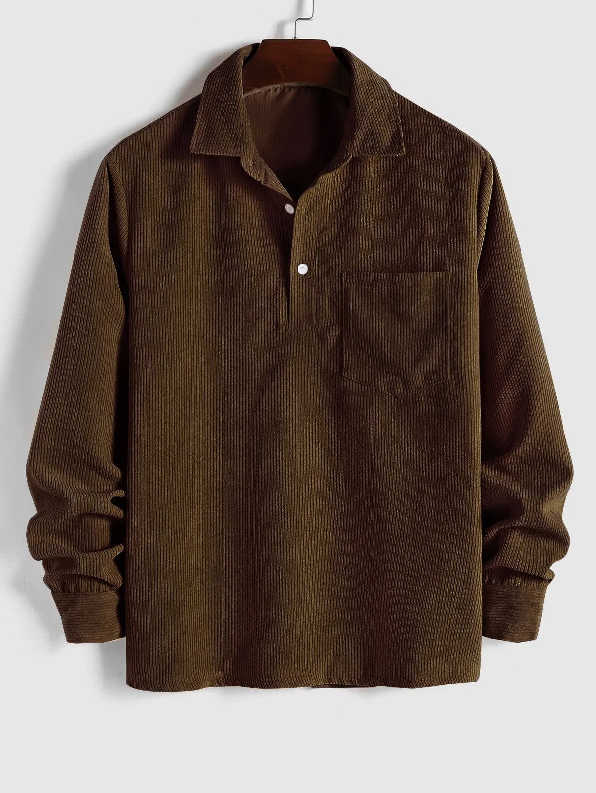 Chemise à Manches Longues et Col Cubain pour Homme - Image 3