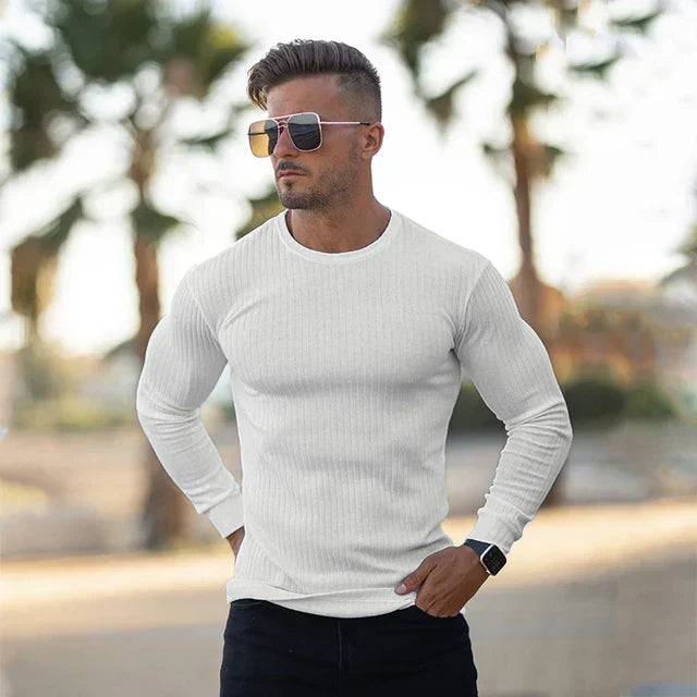 Pull Homme Manches Longues Côtelé - Image 5