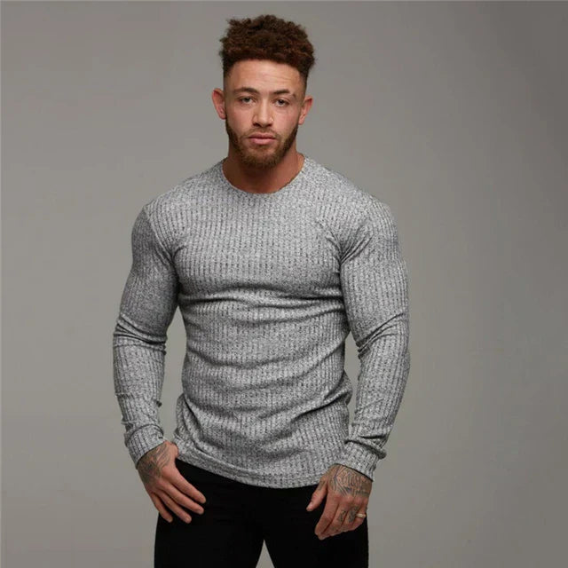 Pull Homme Manches Longues Côtelé - Image 3