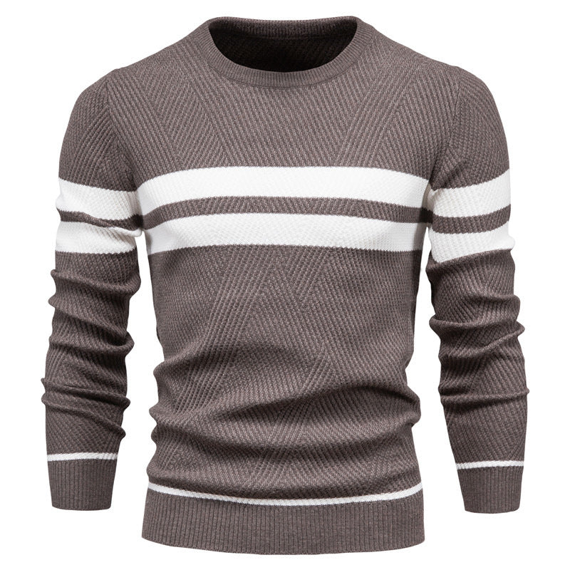 Pull rayé à col rond pour homme - Image 7