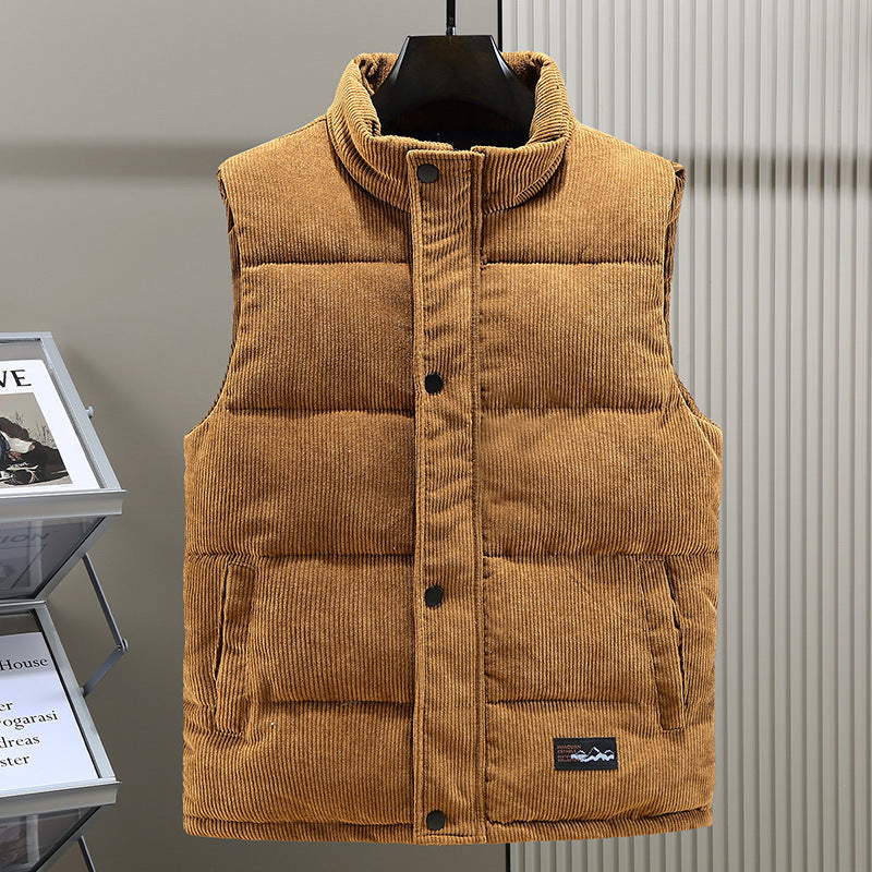 Gilet matelassé en velours côtelé pour homme - Image 1