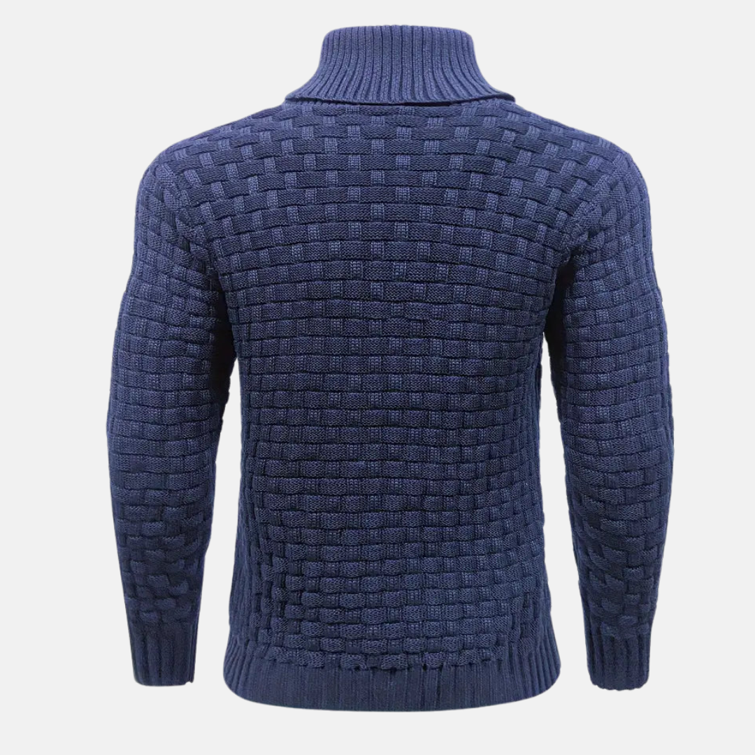 Pull texturé à col châle pour homme - Image 3