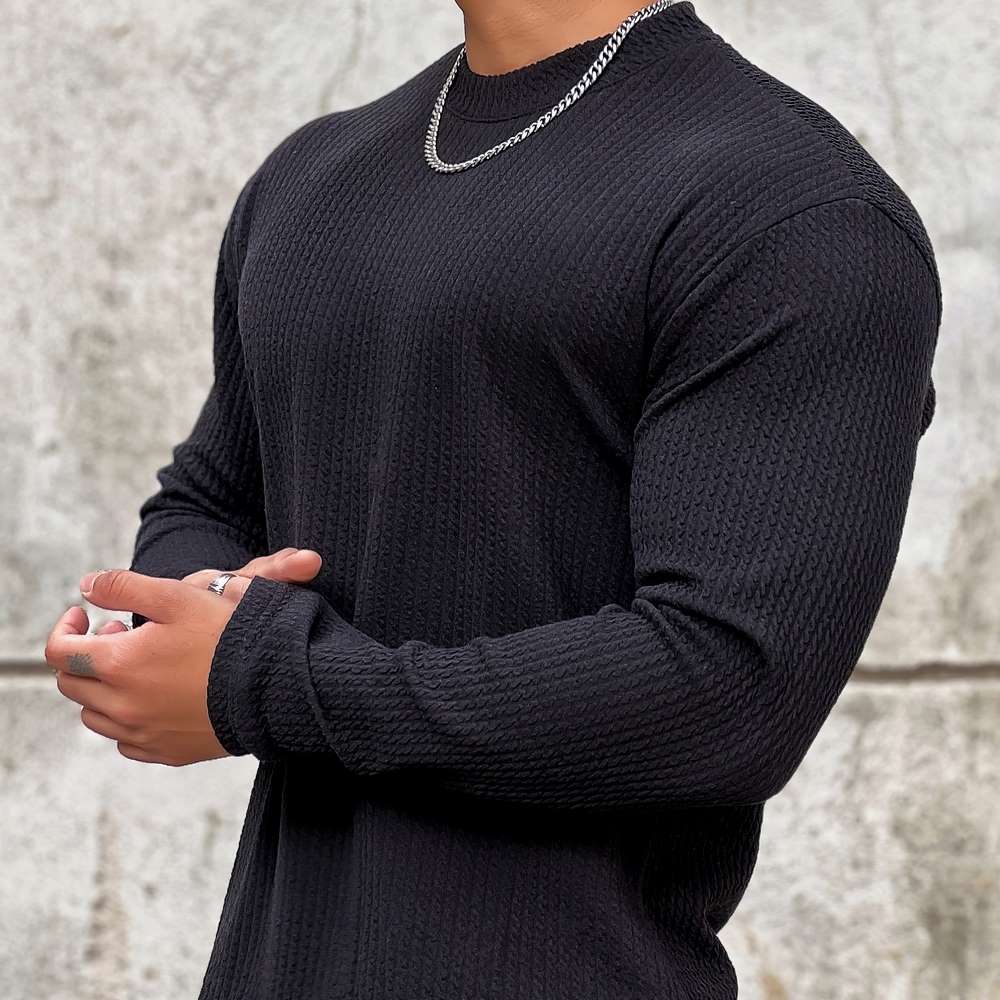 Pull texturé à col rond pour homme - Image 4