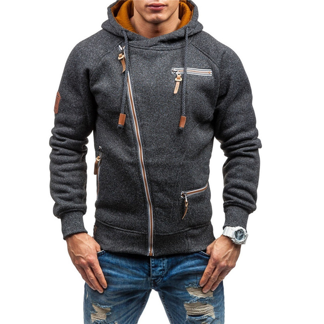Sweat à capuche zippé en molleton pour homme - Image 1