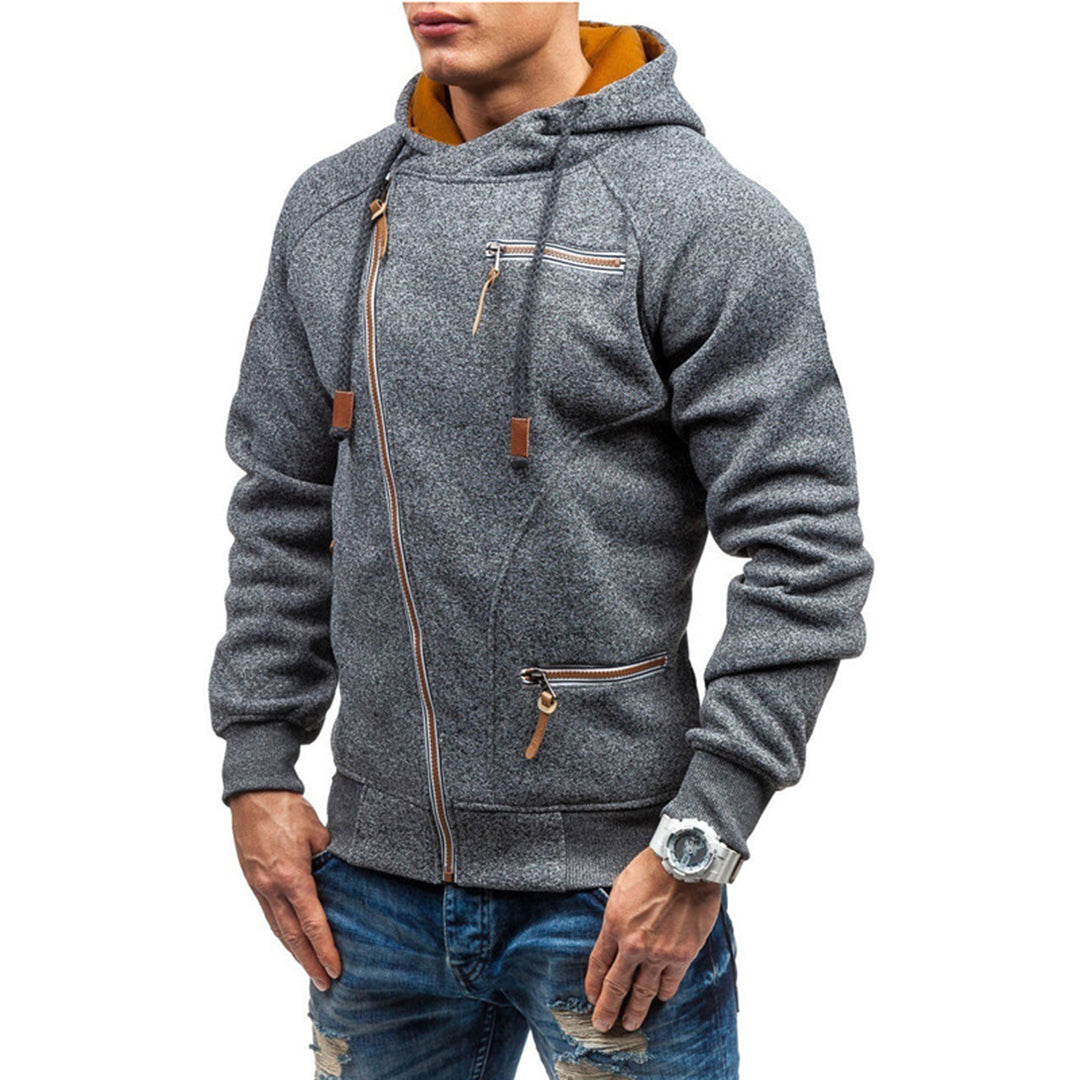 Sweat à capuche zippé en molleton pour homme - Image 2
