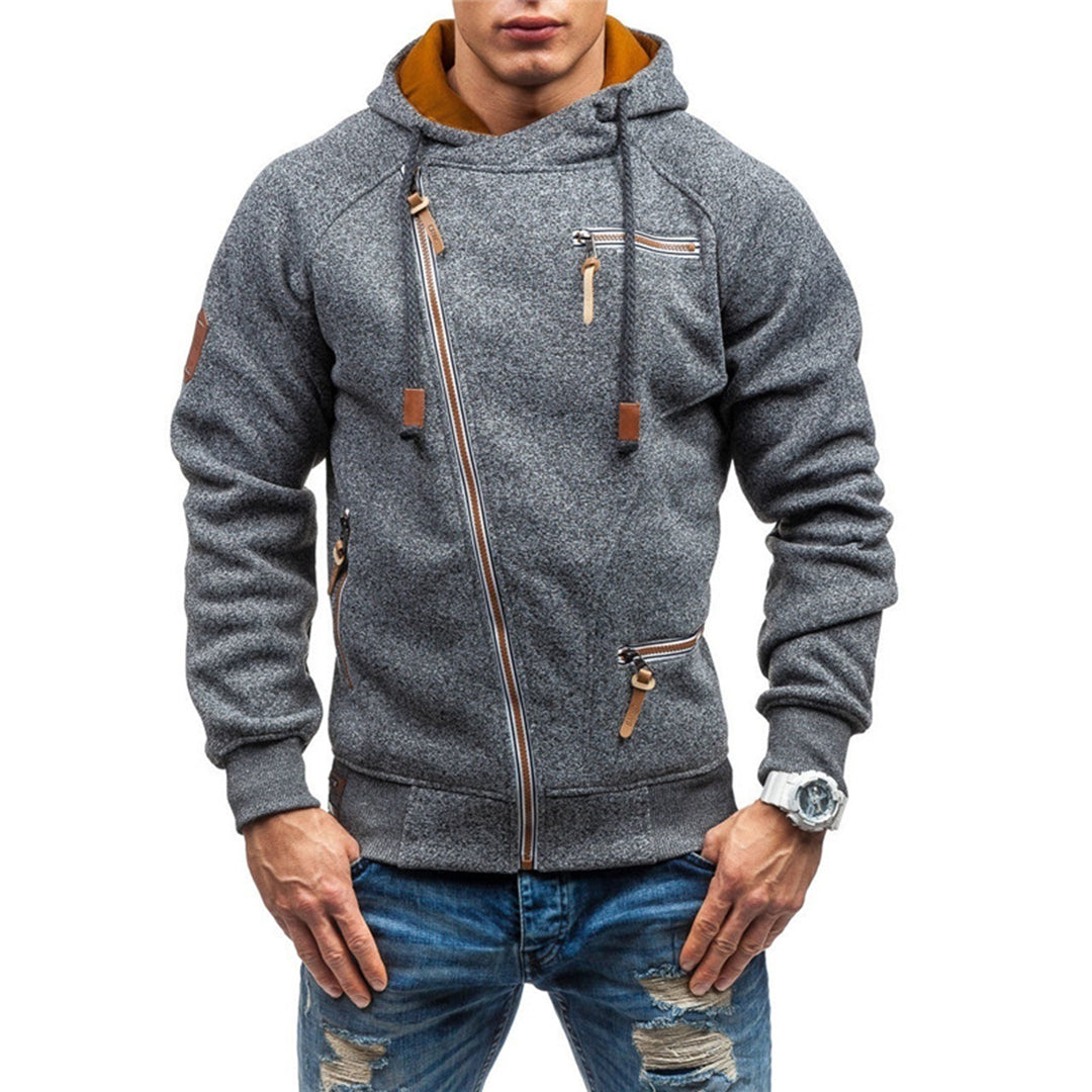 Sweat à capuche zippé en molleton pour homme - Image 8