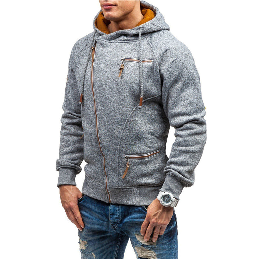 Sweat à capuche zippé en molleton pour homme - Image 3