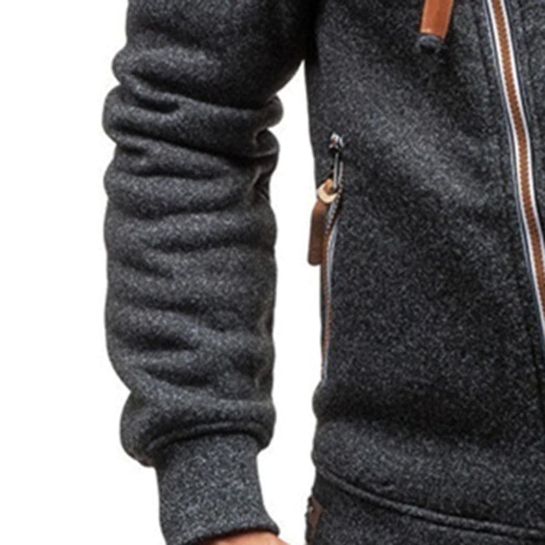 Sweat à capuche zippé en molleton pour homme - Image 6