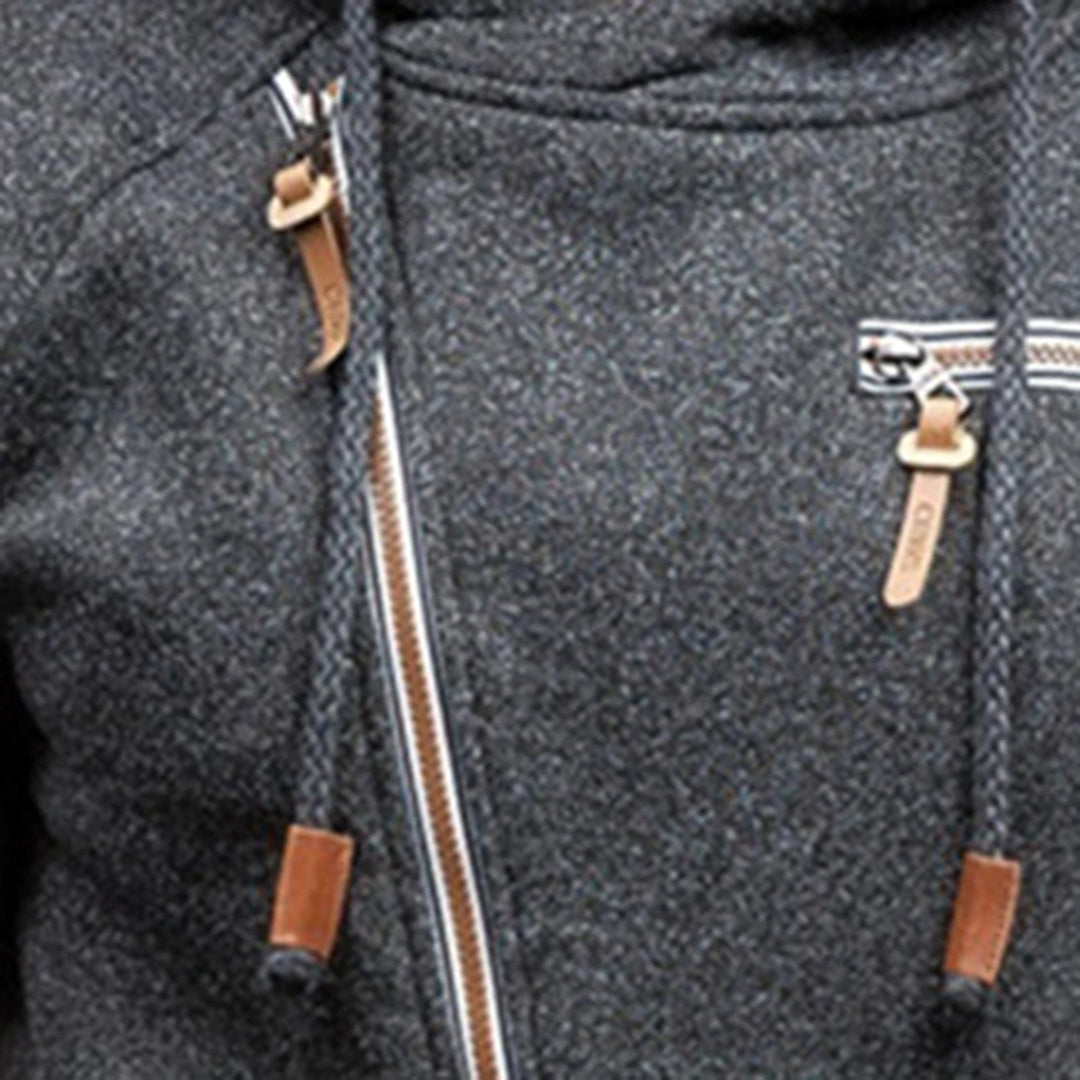 Sweat à capuche zippé en molleton pour homme - Image 5