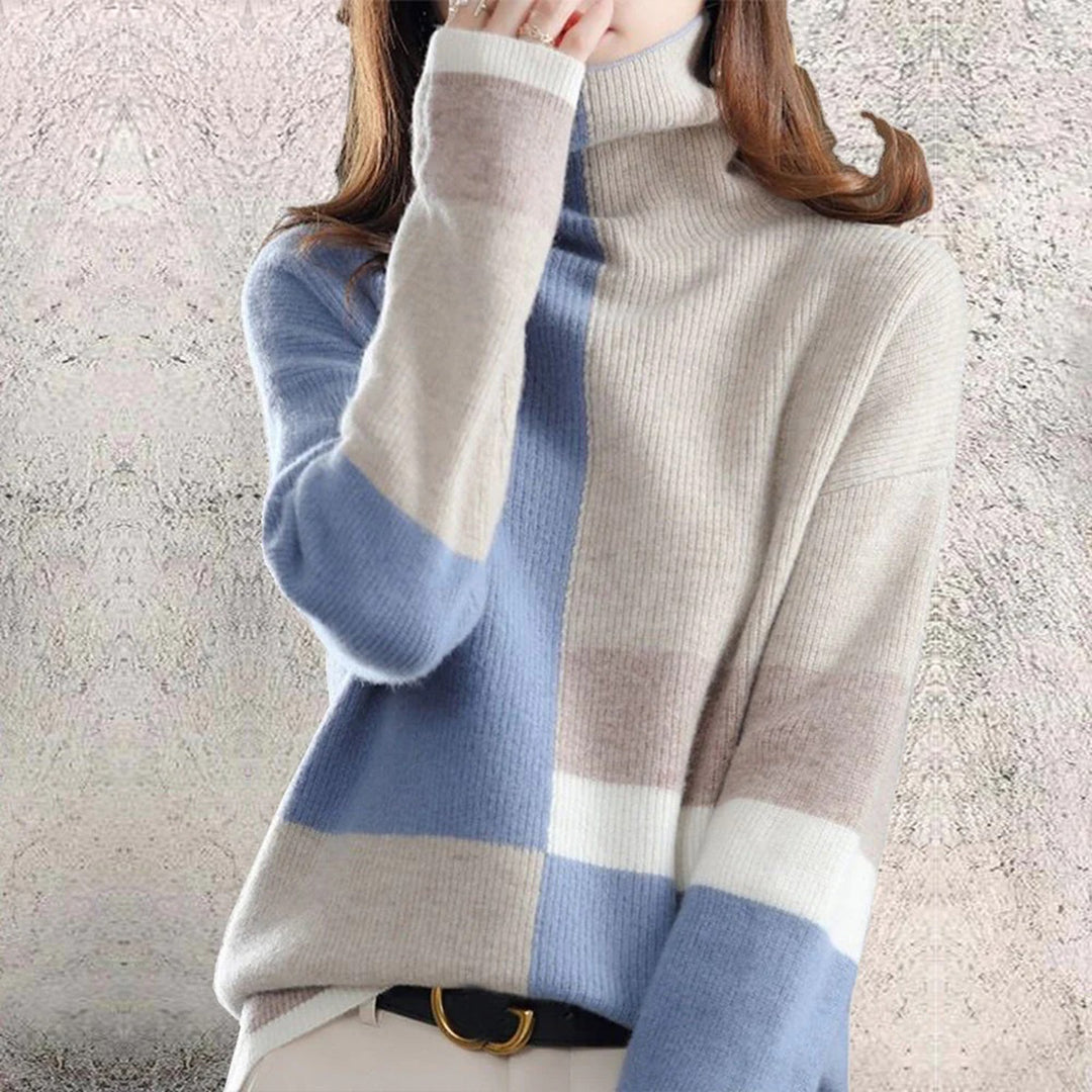 Pull en Tricot Femme à Blocs de Couleurs - Image 3