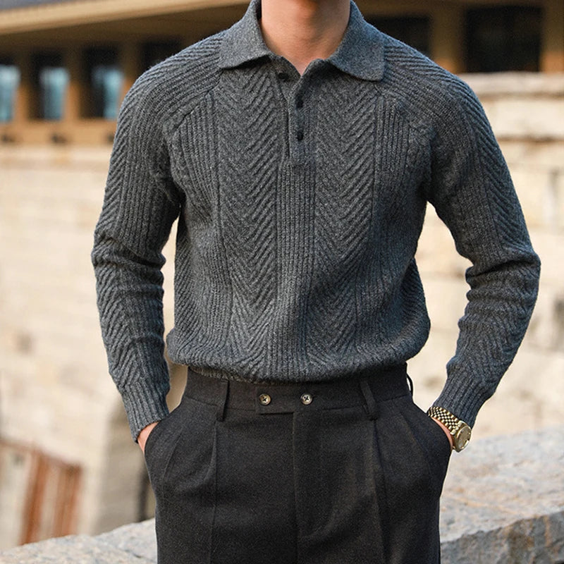 Pull Polo à Manches Longues pour Homme - Image 7