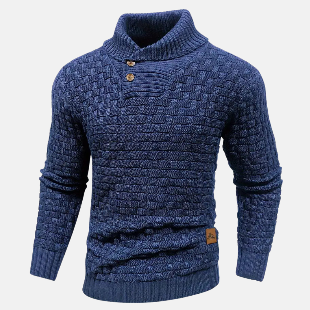 Pull texturé à col châle pour homme - Image 1