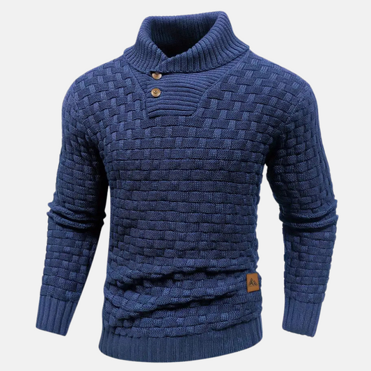 Pull texturé à col châle pour homme - Image 1