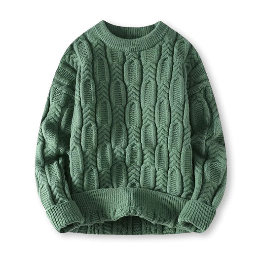 Pull Homme Col Rond Tricot Câble - Image 1